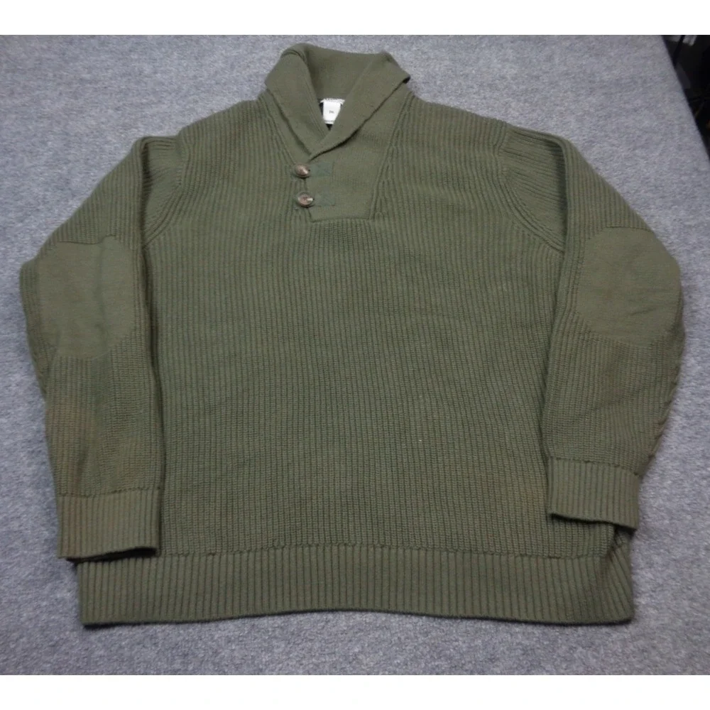 Duluth Brigadier Shawl Collar Sweater Mens 2XL Green Cotton Nylon Wool NWT